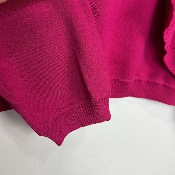 St. John Fuchsia Wool Blend Open Front Shrug Cardigan Size S - Picture 3 of 9